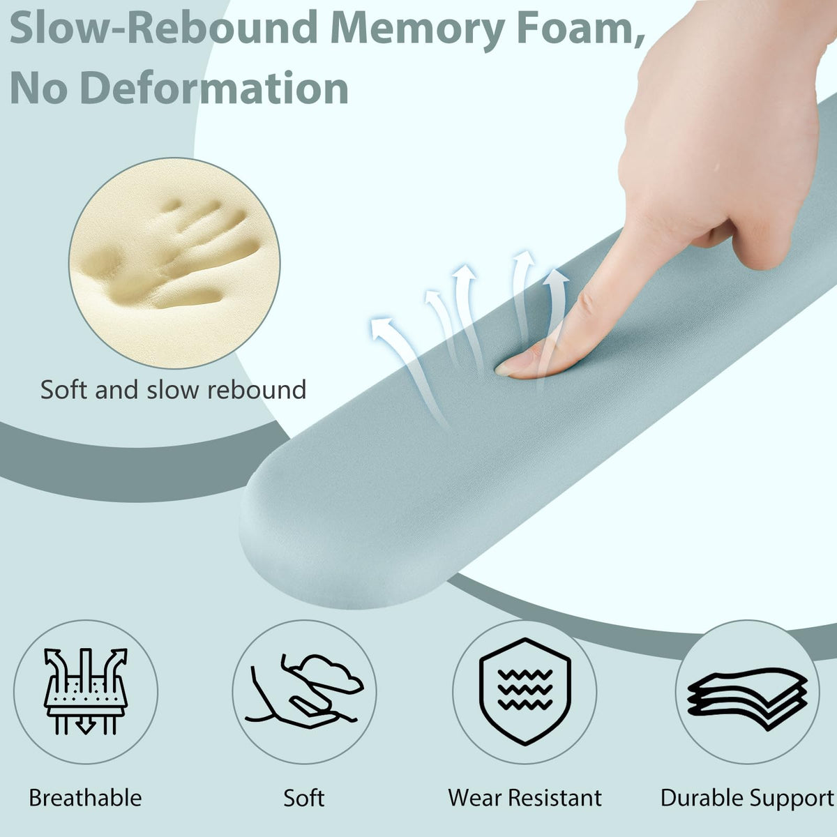 Sushret Mouse Pad and Keyboard Wrist Rest, 3-in-1 Gel Memory Foam Ergonomic Mouse Pad with Wrist