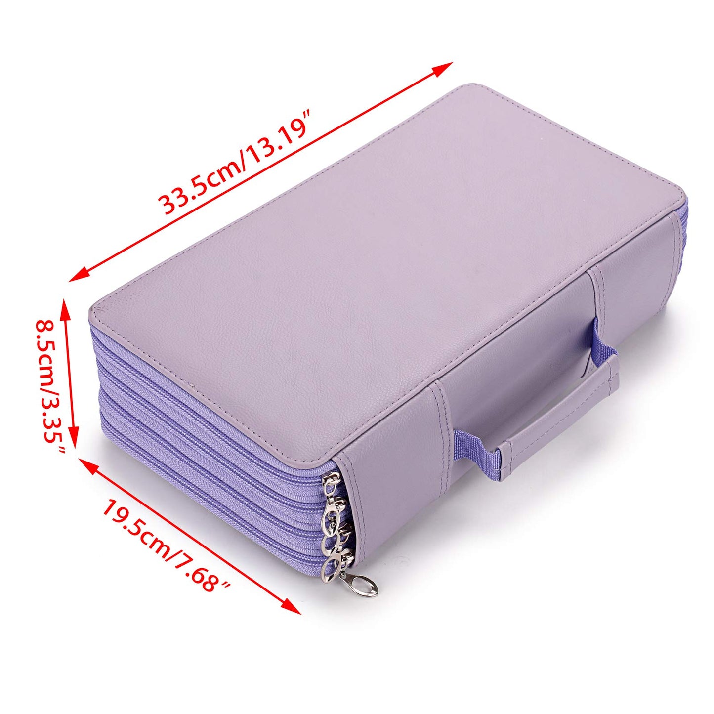 BTSKY 300 Slots Colored Pencil Organizer - Deluxe PU Leather Pencil Case Holder with Handle Strap