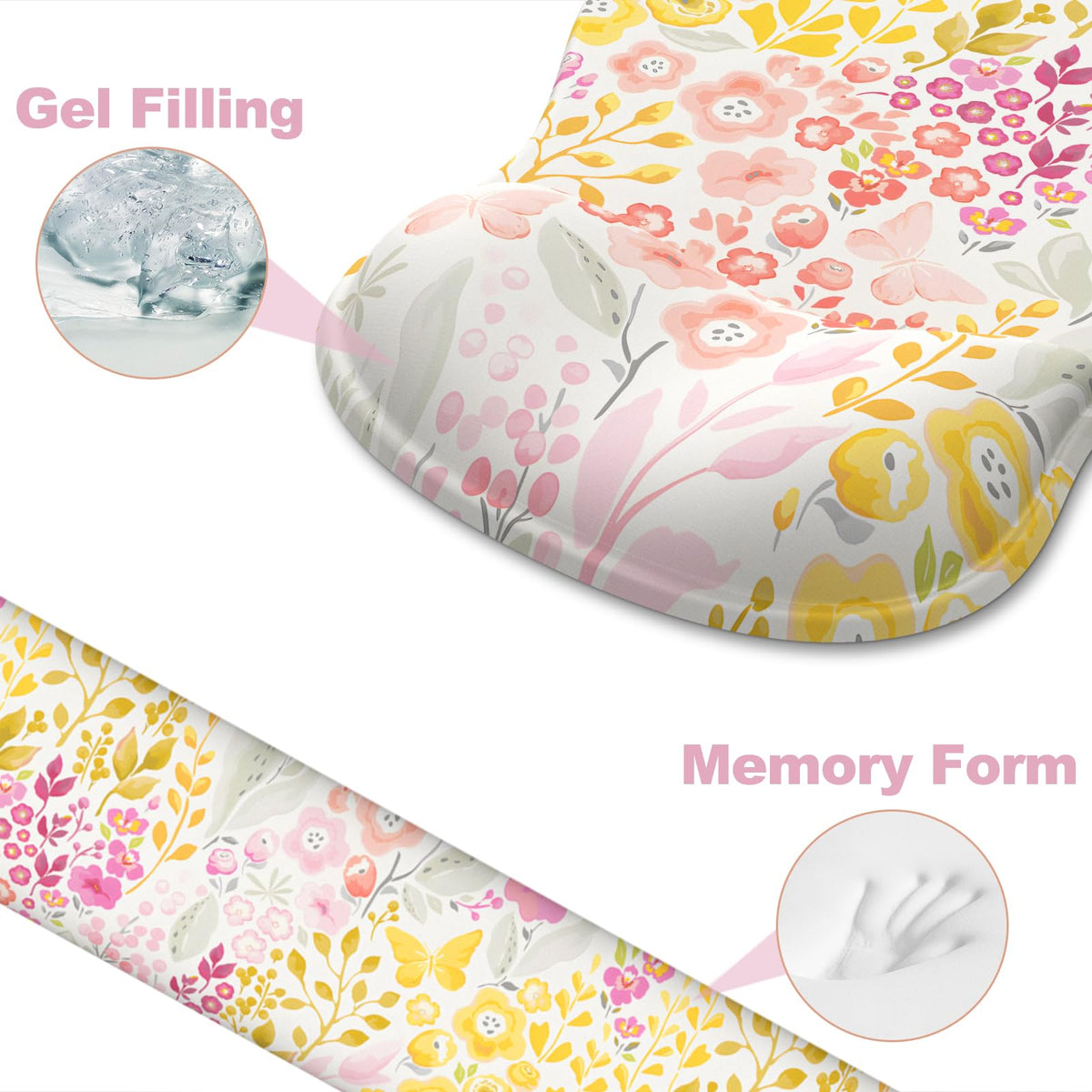 Ergonomic Mouse Pad with Wrist Rest and Keyboard Wrist Rest, Gel Mousepad