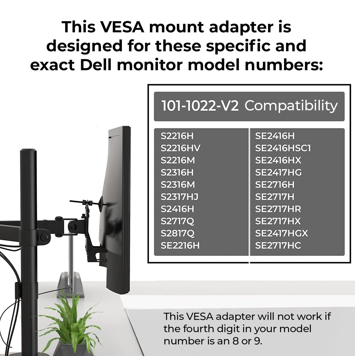 HumanCentric VESA Mount Adapter Compatible with Dell Monitors 75x75|100x100