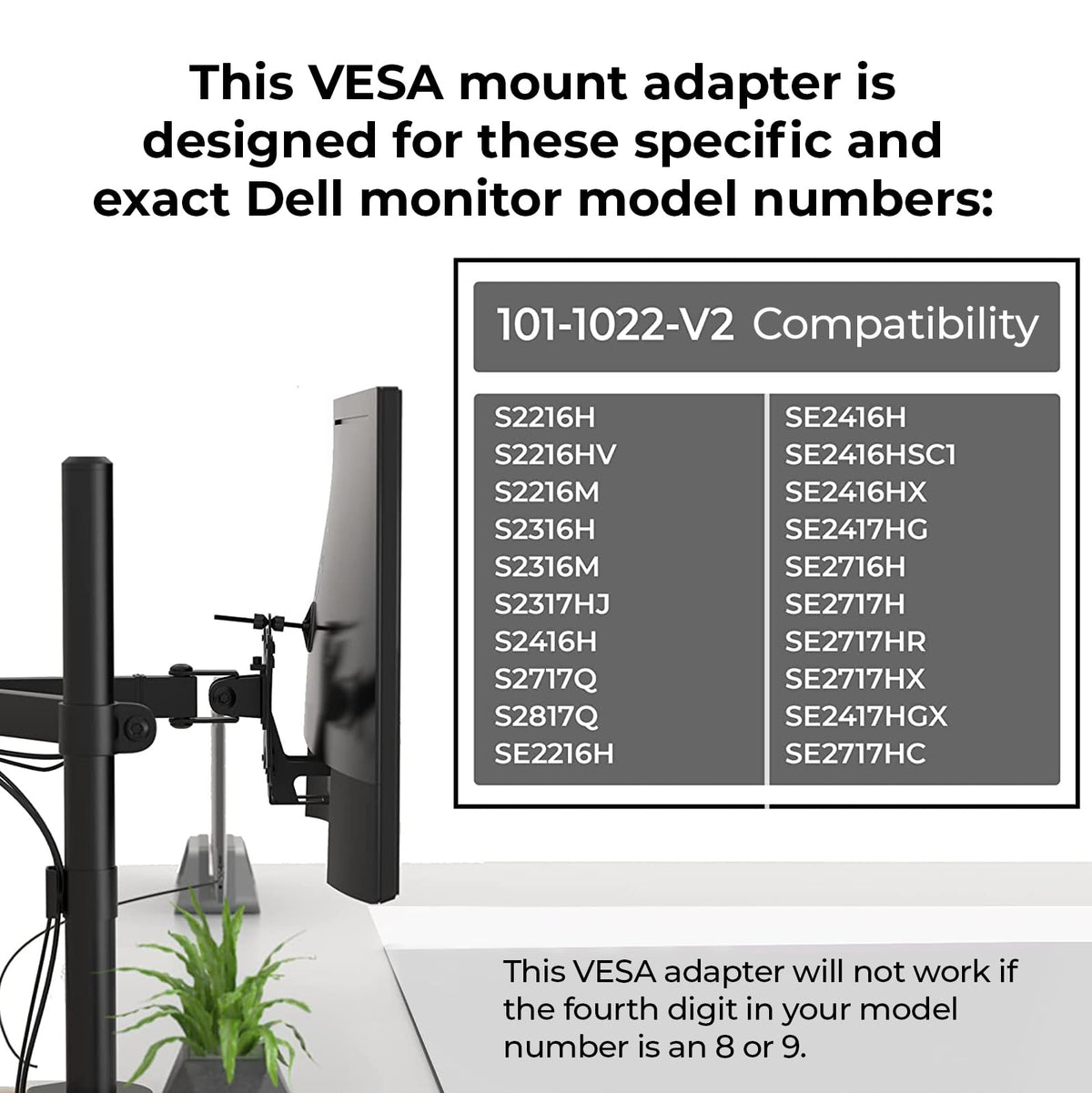 HumanCentric VESA Mount Adapter Compatible with Dell Monitors 75x75|100x100