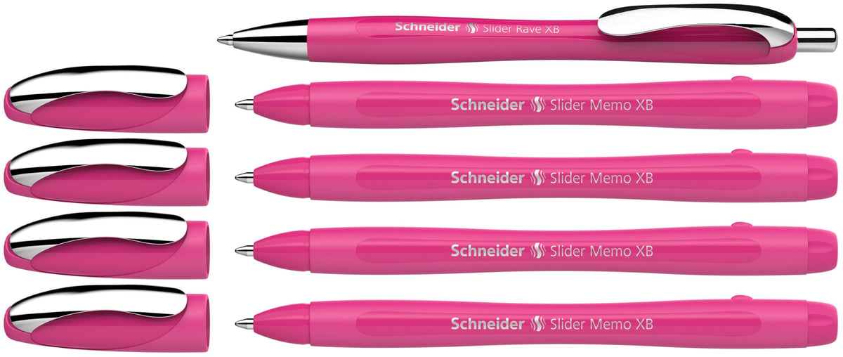 Schneider Slider Memo XB and Slider Rave XB 150265 Ballpoint Pen (Body Colour: Power Pink, Ink