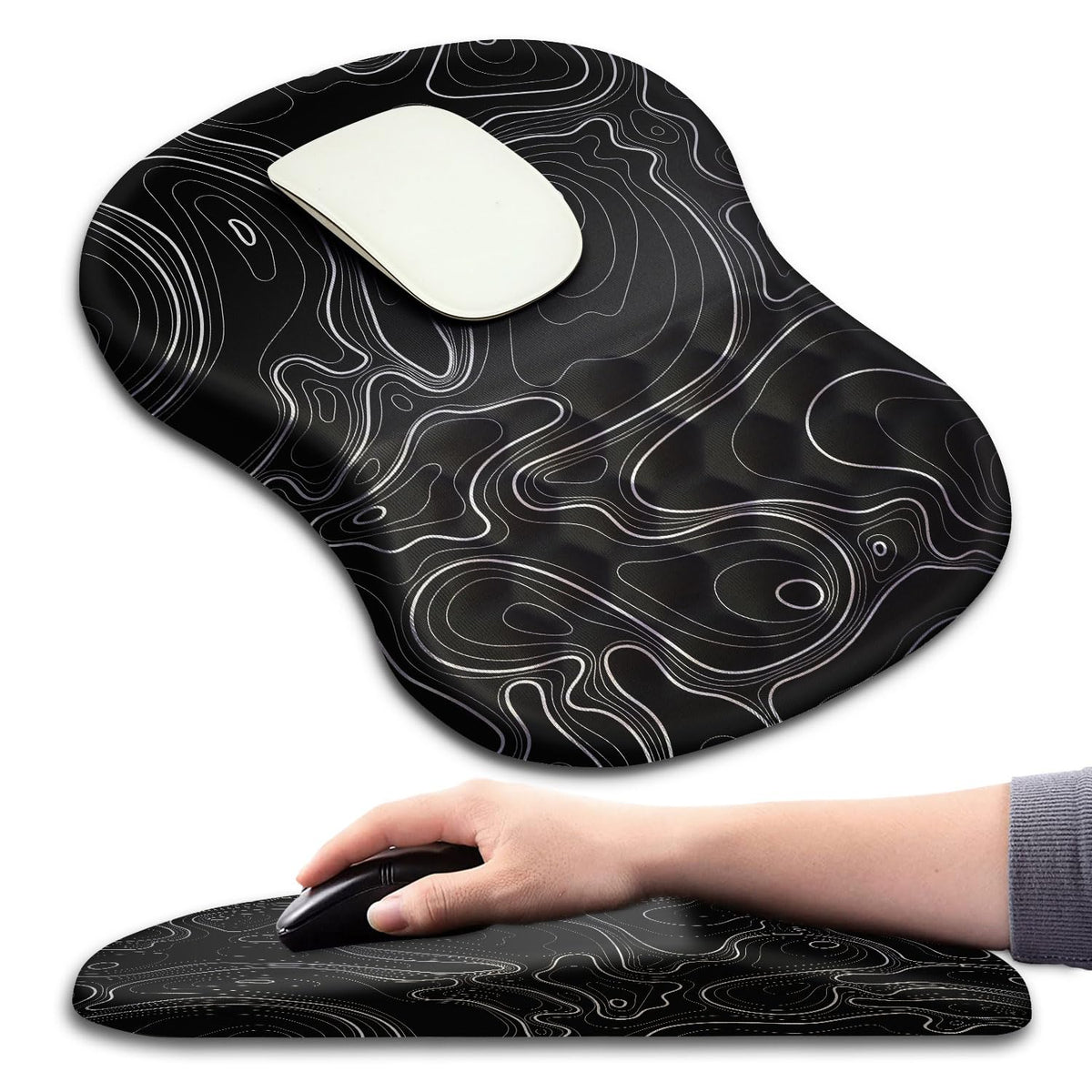 KUOSGM Ergonomic Mouse Pad with Massage Dot, Comfortable Computer Mouse Pad for Laptop, Wrist Rest