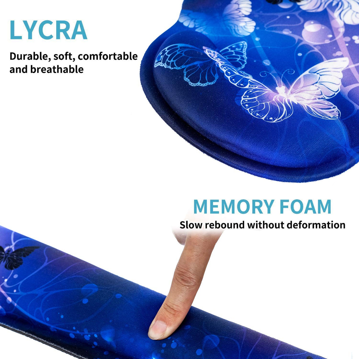 RICHEN Keyboard Wrist Rest and Mouse Pad with Wrist Support, Memory Foam Set for Gaming and Office