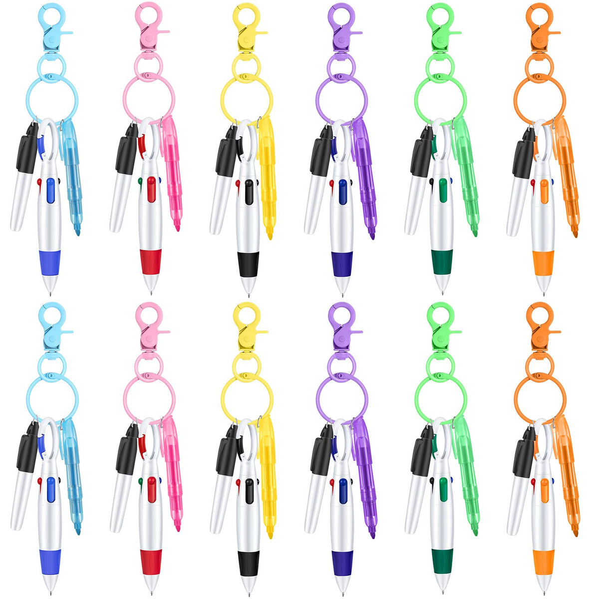 Fainne 12 Sets Nurse Pens with Mini Highlighter for Badge Reel