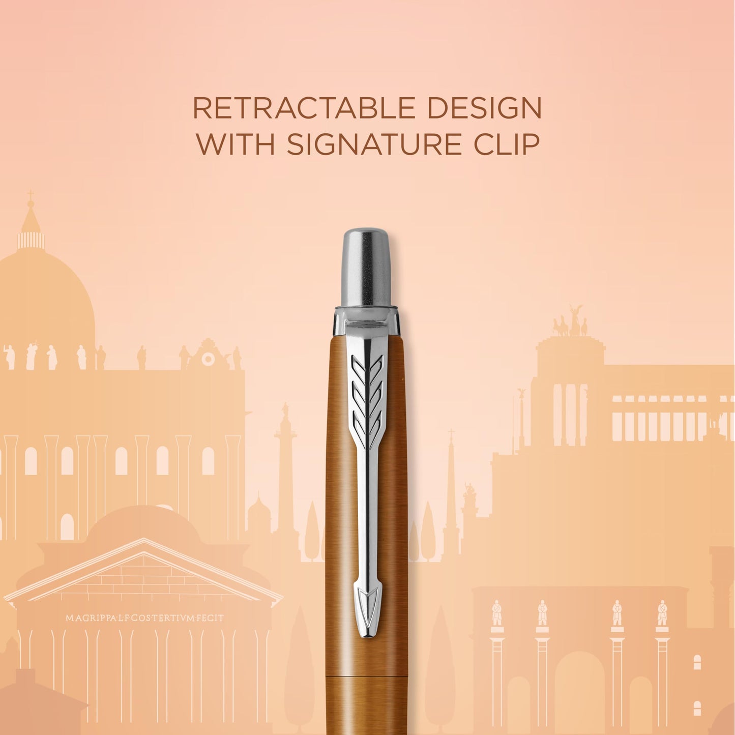 Parker Jotter Ballpoint Pen | Special Edition | Rome Bronze CT | Medium Point with Blue Ink | Gift