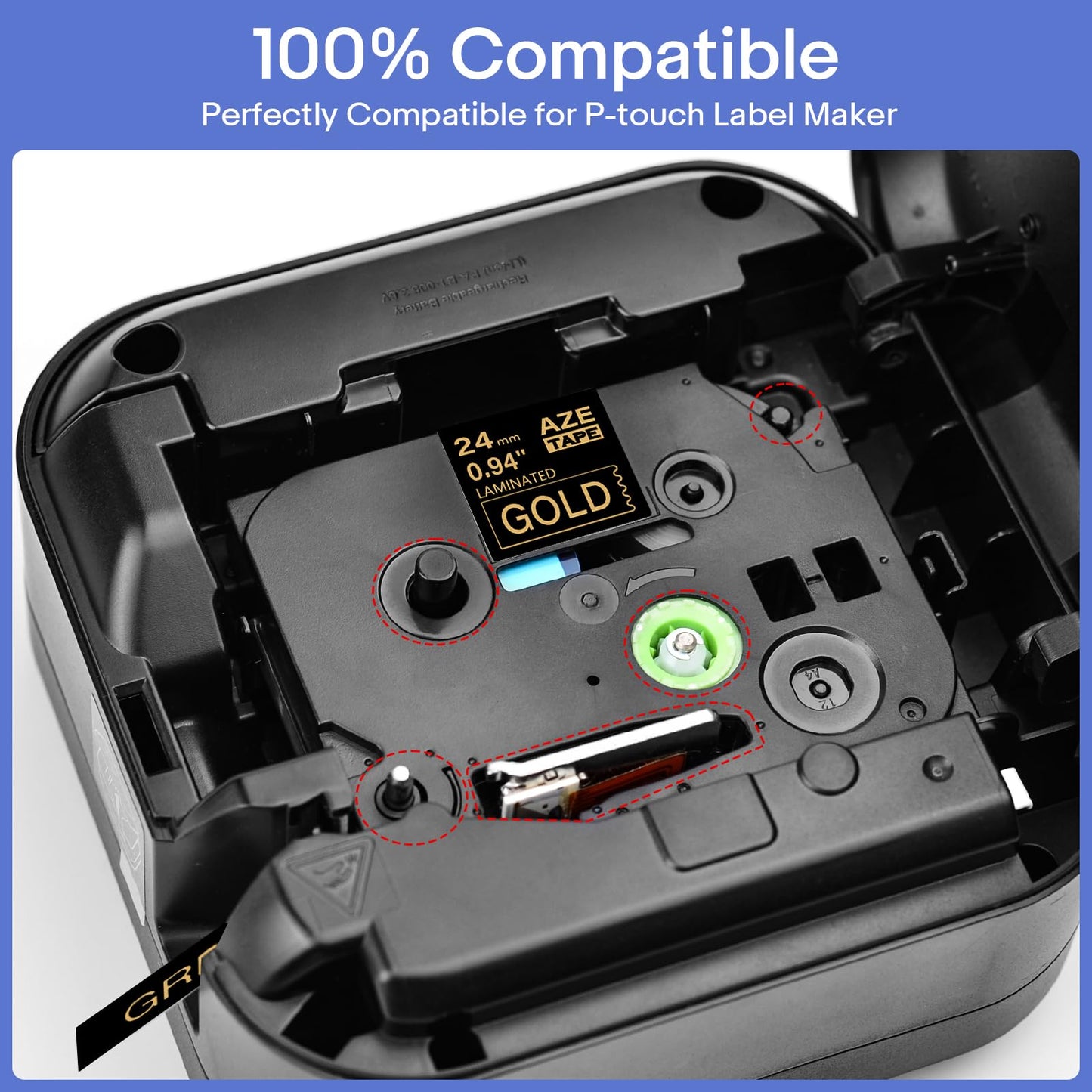 GREENCYCLE 3 Pack Compatible for Brother P-Touch Label Maker Tape TZe-354 TZ-354 24mm 0.94