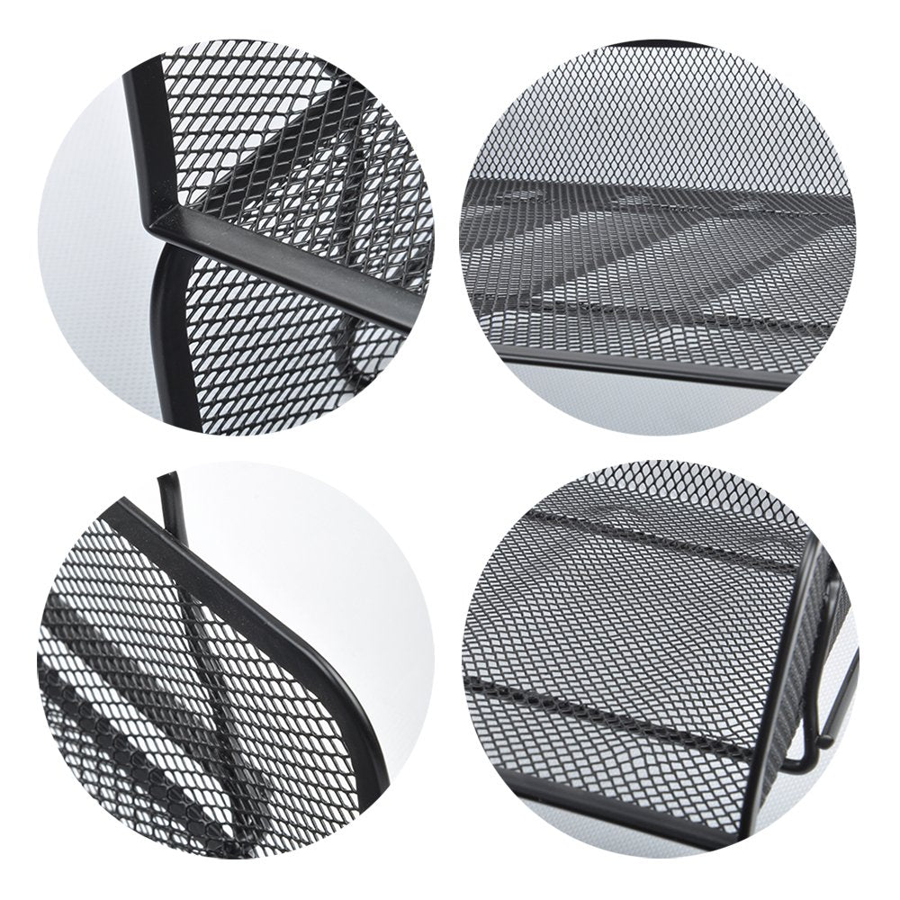 EASEPRES 2 Pack Stackable Desk Paper Tray, Metal Mesh Desktop Document Letter File Organizer for