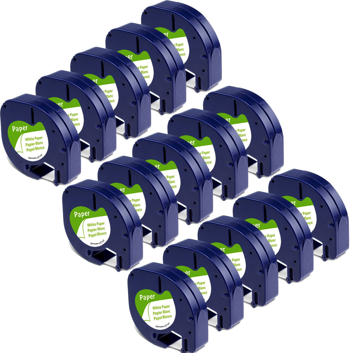 15-Pack 91330 Paper White Label Compatible with Dymo Letratag Tape