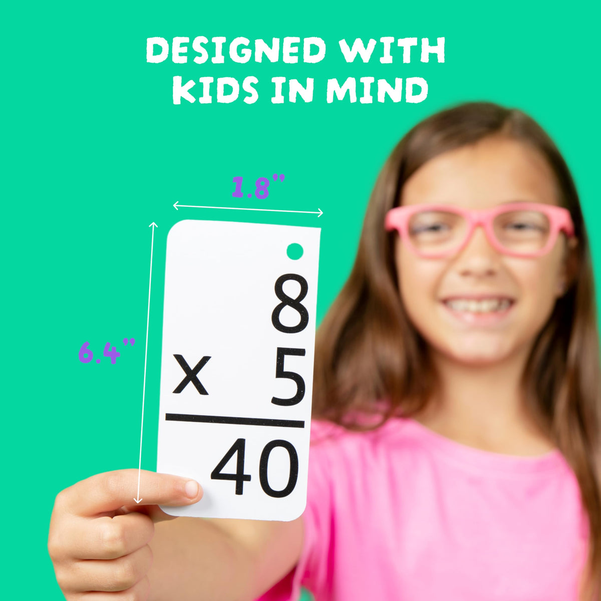Star Right Multiplication Flash Cards - 169 Hole-Punched Math Flash Cards with 2 Binder Rings