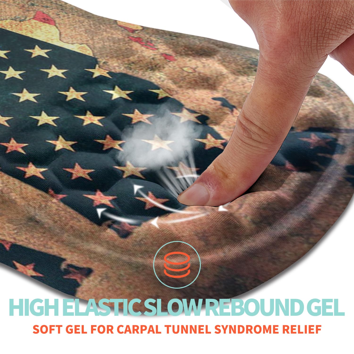 Kuosgm Ergonomic Mouse Pad Wrist Support with Memory Foam Massage Bulge, Carpal Tunnel Pain Relief