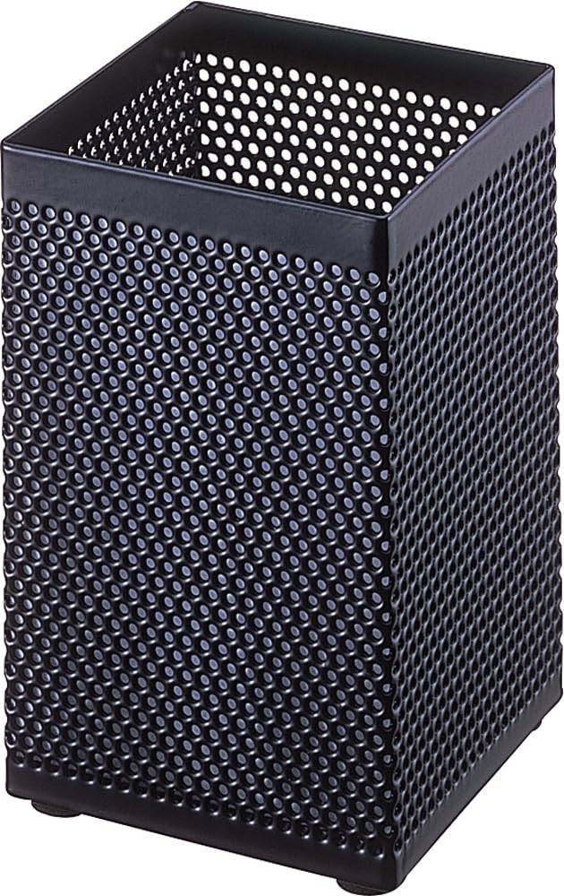 Nakabayashi Perforated Metal Pen Stand (Pen Holder), Square, Black