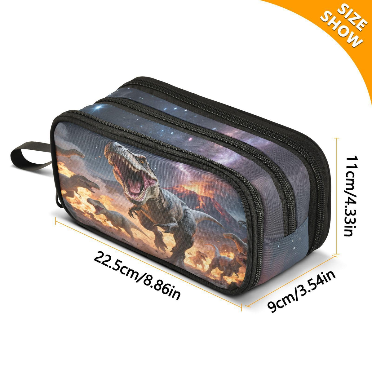 BOENLE Dinosaurs Roar Pencil Case Box Boys Girls Large Pencil Pouch with Zipper Compartments Big