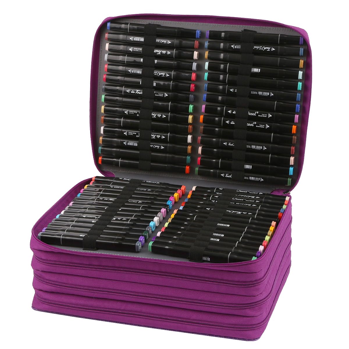 Lbxgap Marker Pen Organizer Case 224 Slots w/Handle & Shoulder Strap