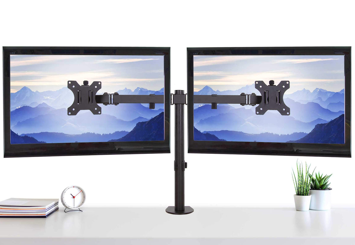 Stand Steady 2 Monitor Mount Desk Stand | Height Adjustable Double Monitor Stand with Desk Clamp|