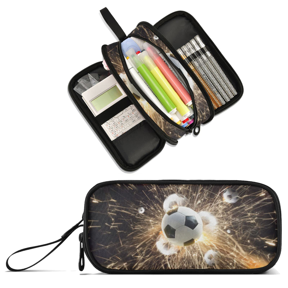 XUWU Soccer Ball Large Capacity Pencil Case Pencil Pouch Pen Box