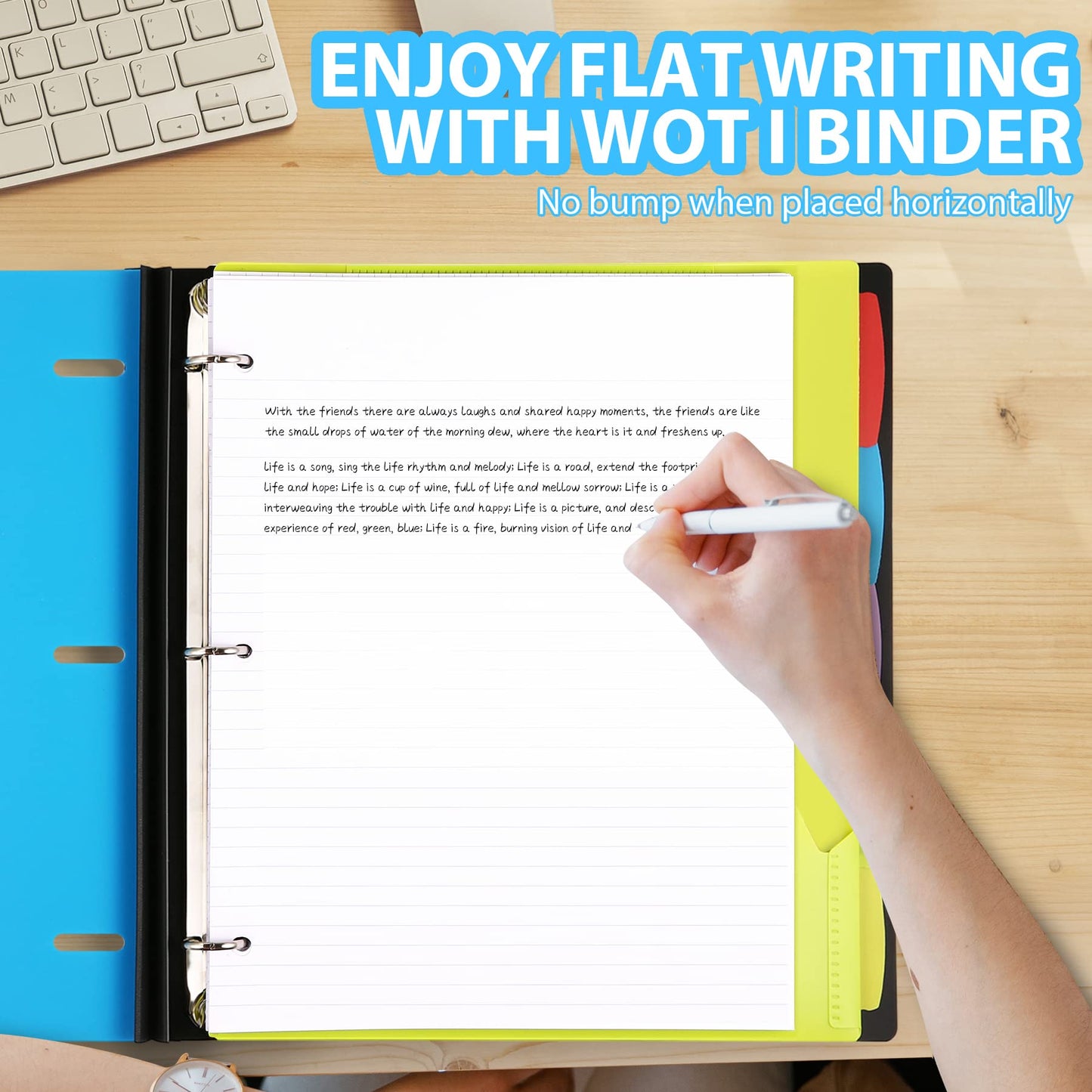 WOT I 2-Pack Telescoping 3 Ring Binder Notebooks, Blue