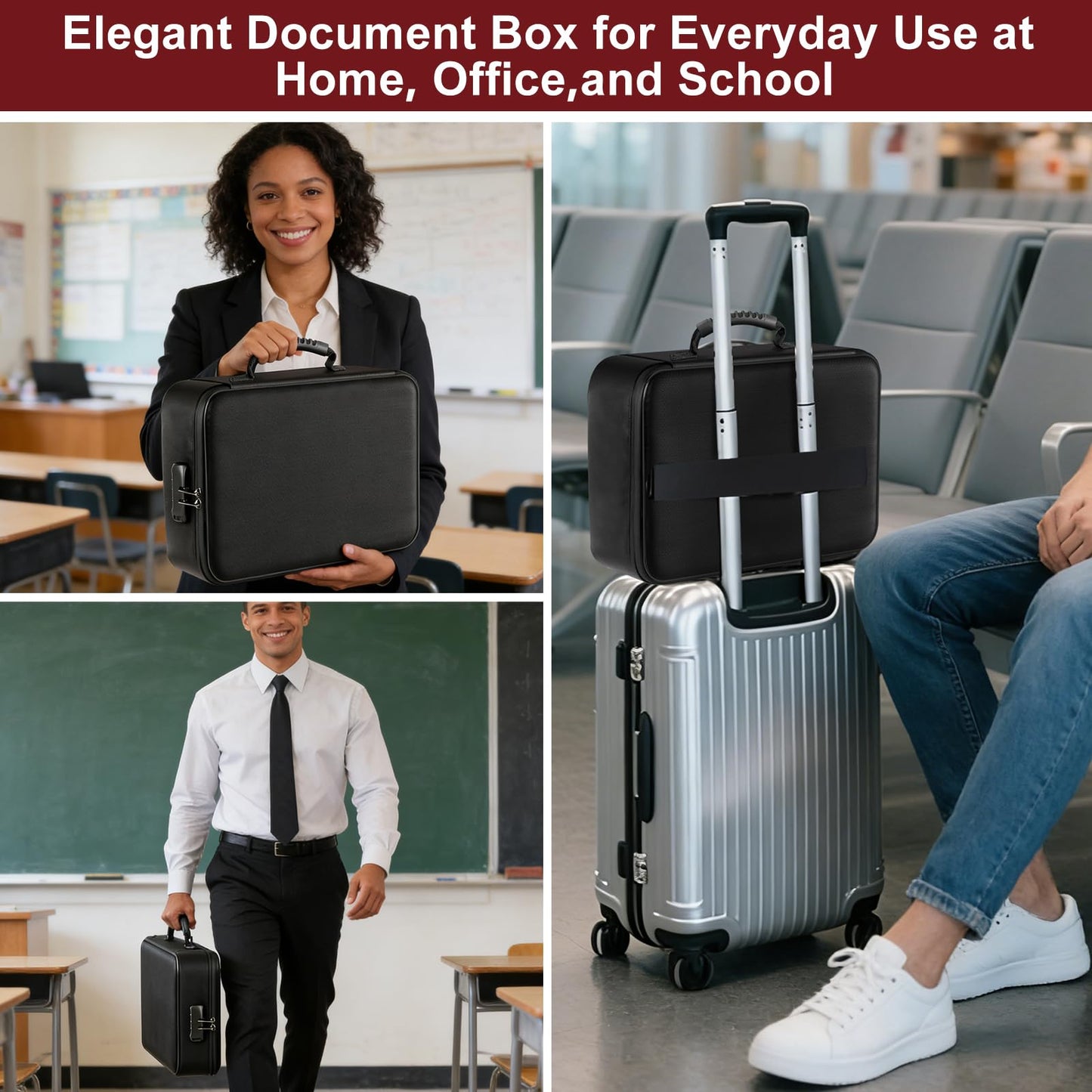 HECHN Fireproof Document Organizer Box with Lock for Important Documents