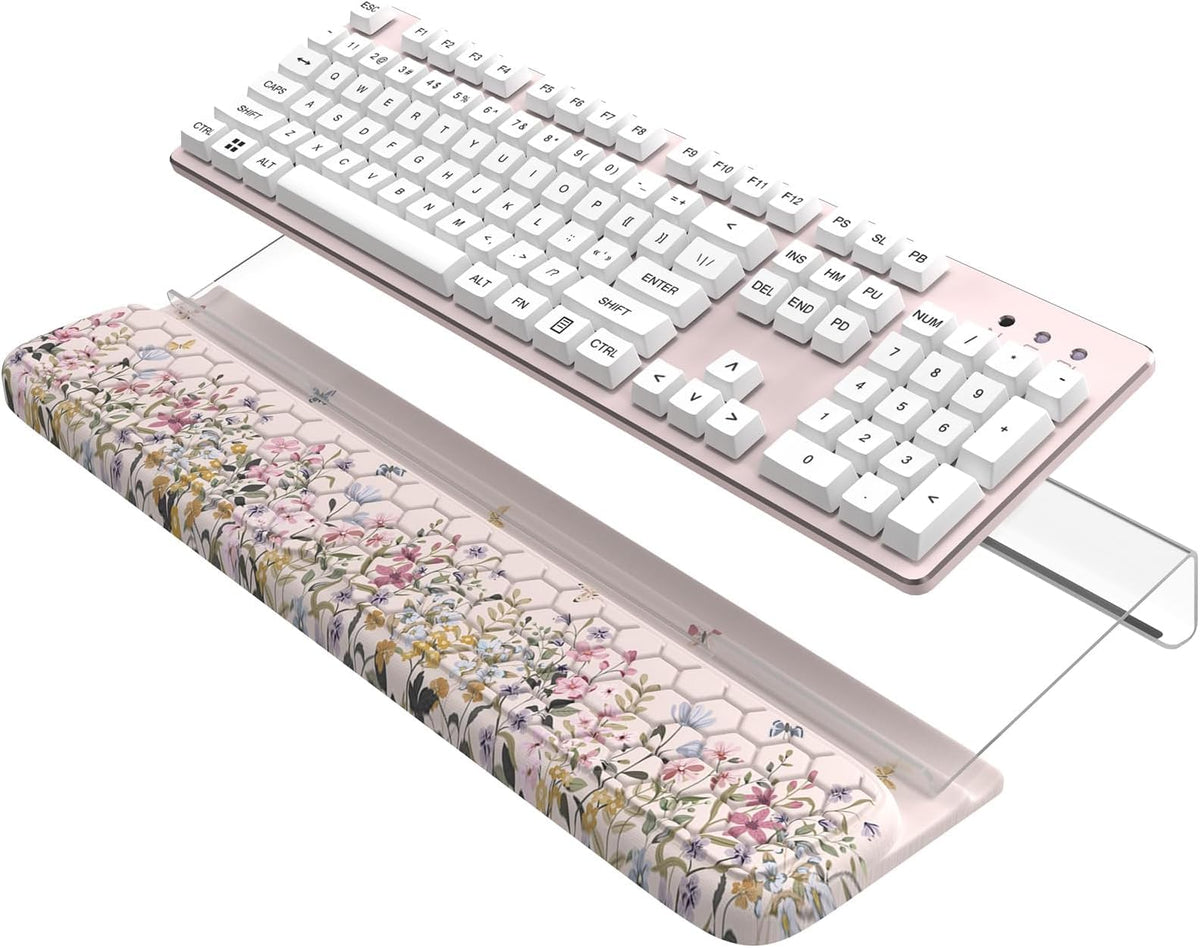 HAOCOO Keyboard Stand with Wrist Rest, Ergonomic Wrist Rest Office Desk Accessorie, 3-Level Height