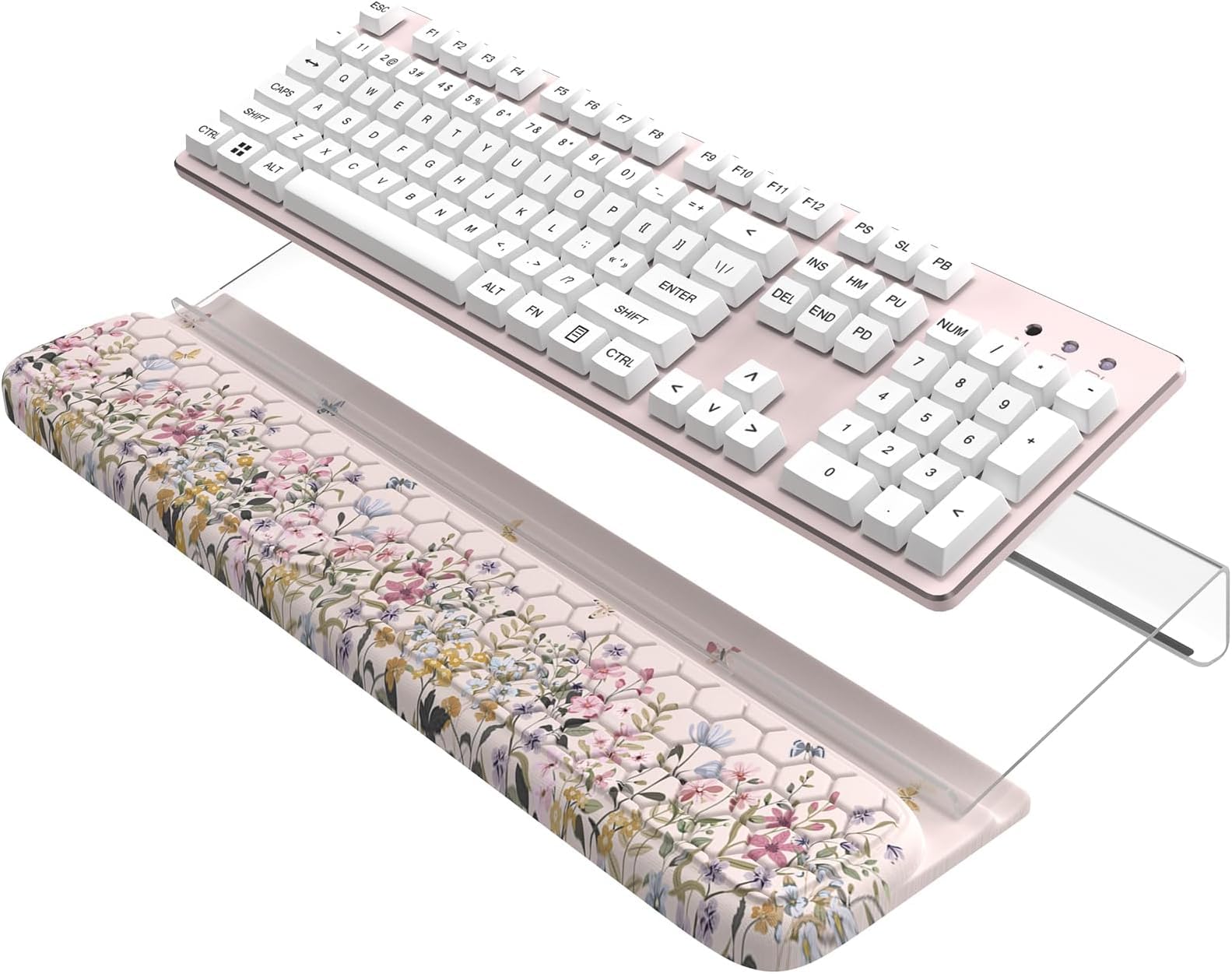 HAOCOO Keyboard Stand with Wrist Rest, Ergonomic Wrist Rest Office Desk Accessorie, 3-Level Height
