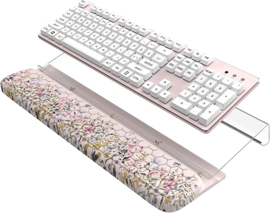 HAOCOO Keyboard Stand with Wrist Rest, Ergonomic Wrist Rest Office Desk Accessorie, 3-Level Height