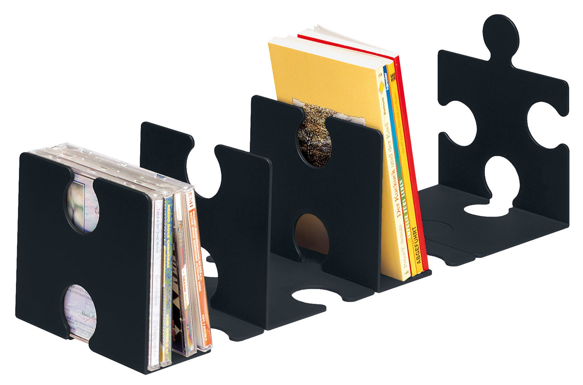 HAN 9212-13, CD Rack/bookend Puzzle. Modern, Innovative and Very Stable. Random Interlinking. Set