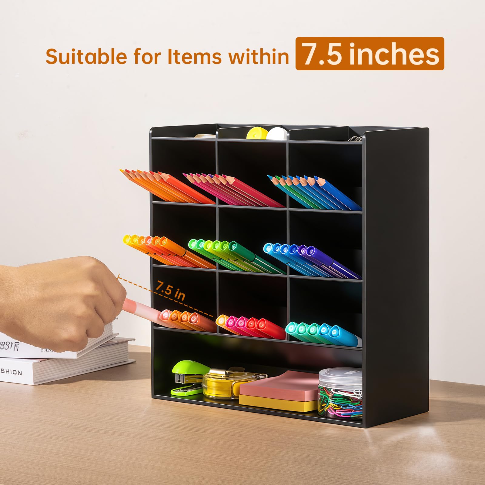 BEYGORM Acrylic Vertical Marker Organizer for 150 Markers, Desk Orgaizer