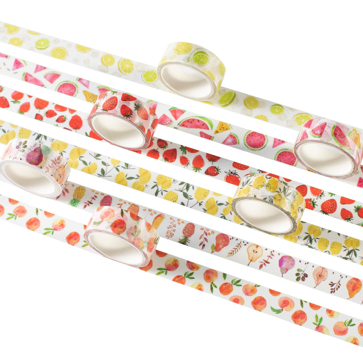 YUBBAEX 6 Rolls Washi Tape Set Plants Fruits & Floral Masking Tape Decorative for Arts, DIY Crafts