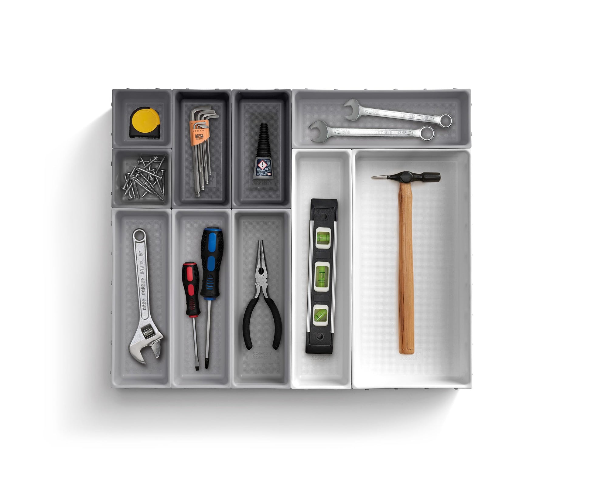 Joseph Joseph Blox Modular Drawer Organizer, Storage Bins, 10 Piece Set