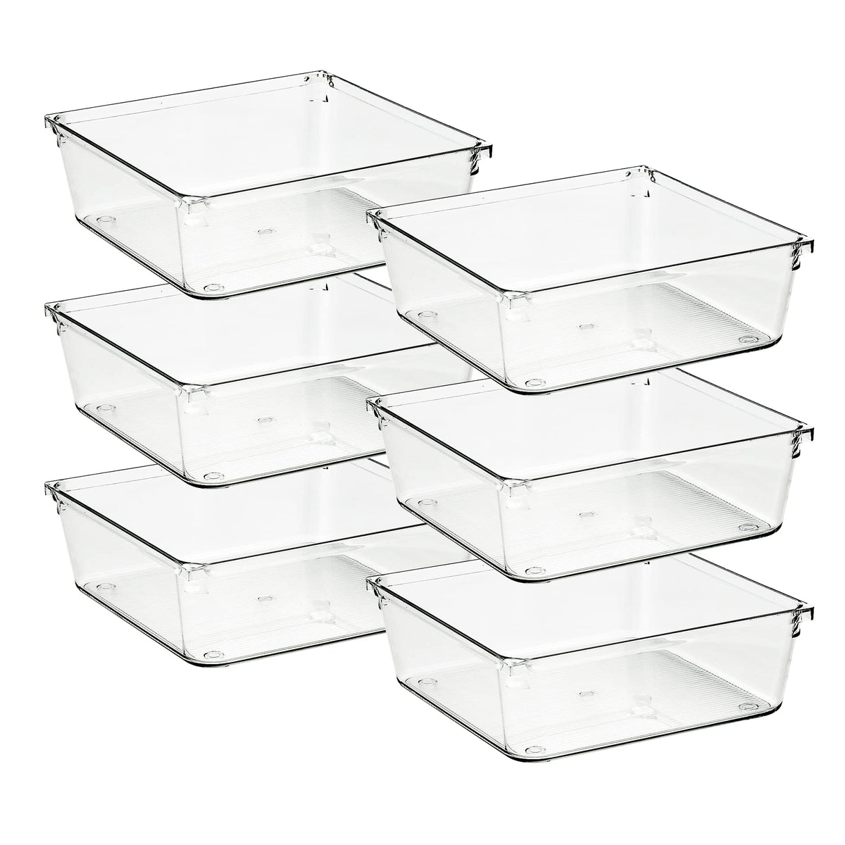 Ravinte 6 Pack Drawer Organizer, 6" x 6" Plastic Storage Bins
