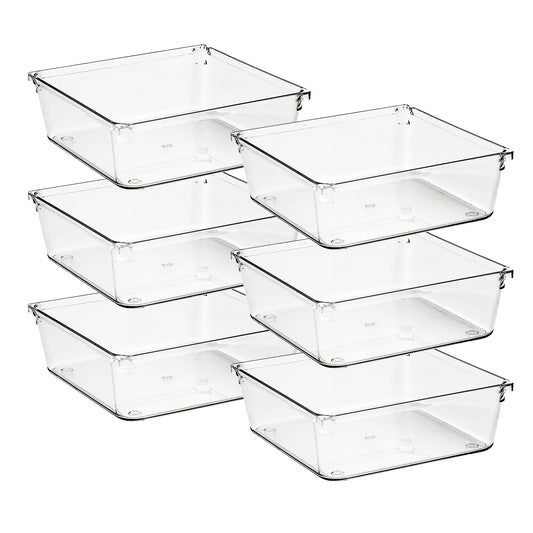 Ravinte 6 Pack Drawer Organizer, 6" x 6" Plastic Storage Bins