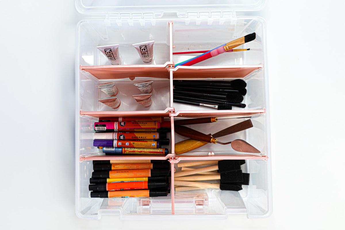 ArtBin 6990RK Super Satchel Double Deep, Portable Art & Craft Organizer with Handle, [1] Plastic