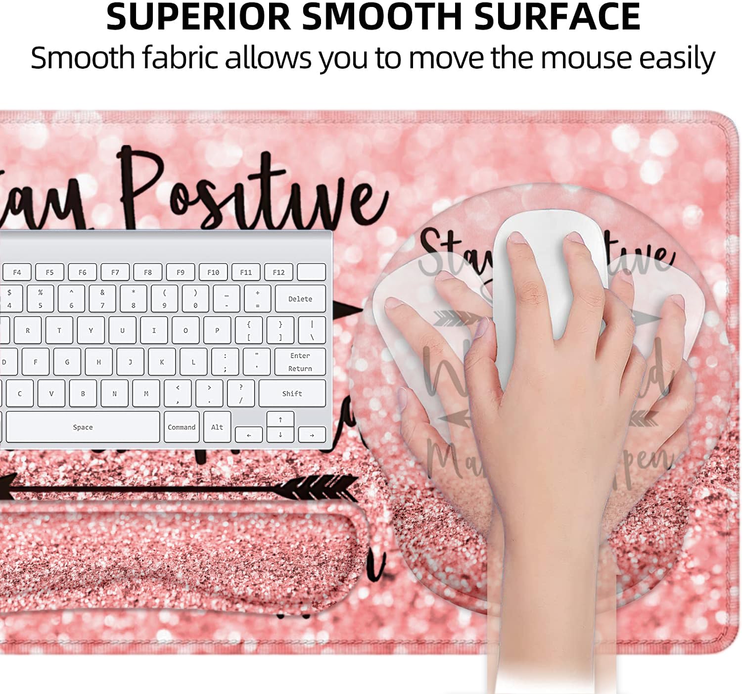 Large Desk Mat, Mouse Pad with Wrist Support, Keyboard Wrist Rest Set