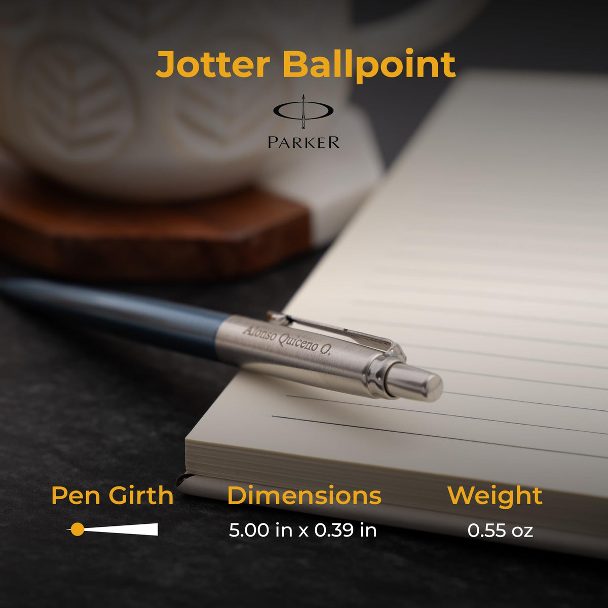 Parker Jotter Personalized Click Action Ballpoint Pen in Waterloo Blue
