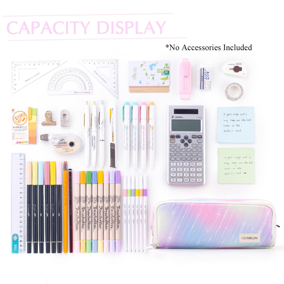 CICIMELON Large Capacity Pencil Case 3 Compartment Pouch Pen Bag for School Teen Girl Boy Men Women