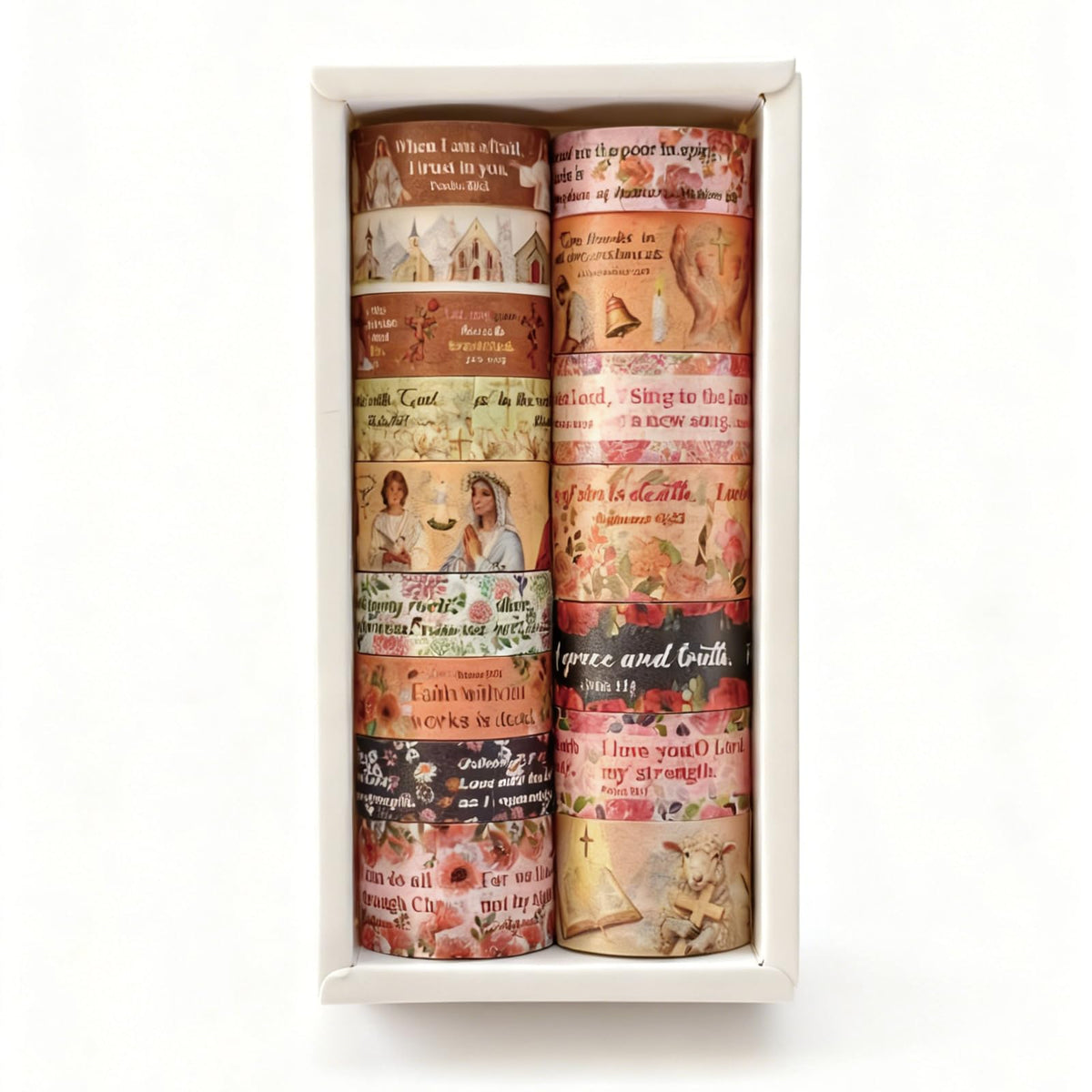 Christian Washi Tape 16 Rolls Aesthetic Decorative Cute Scrapbook Tape
