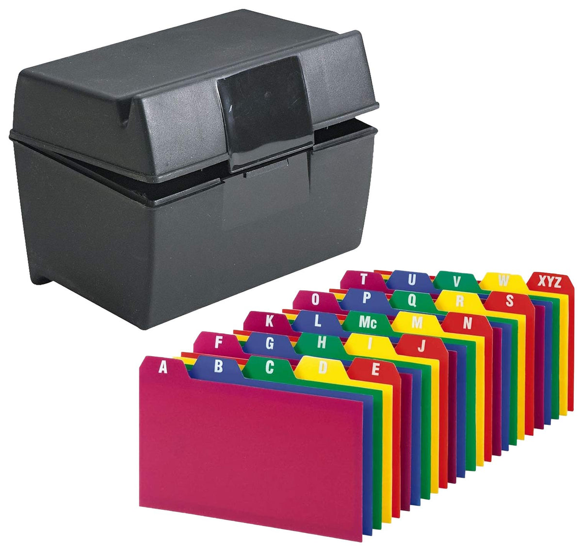 Manaloom Index Card Holder, Index Cards Storage Box Holds Up To 300 4x6” Cards, With Poly Card