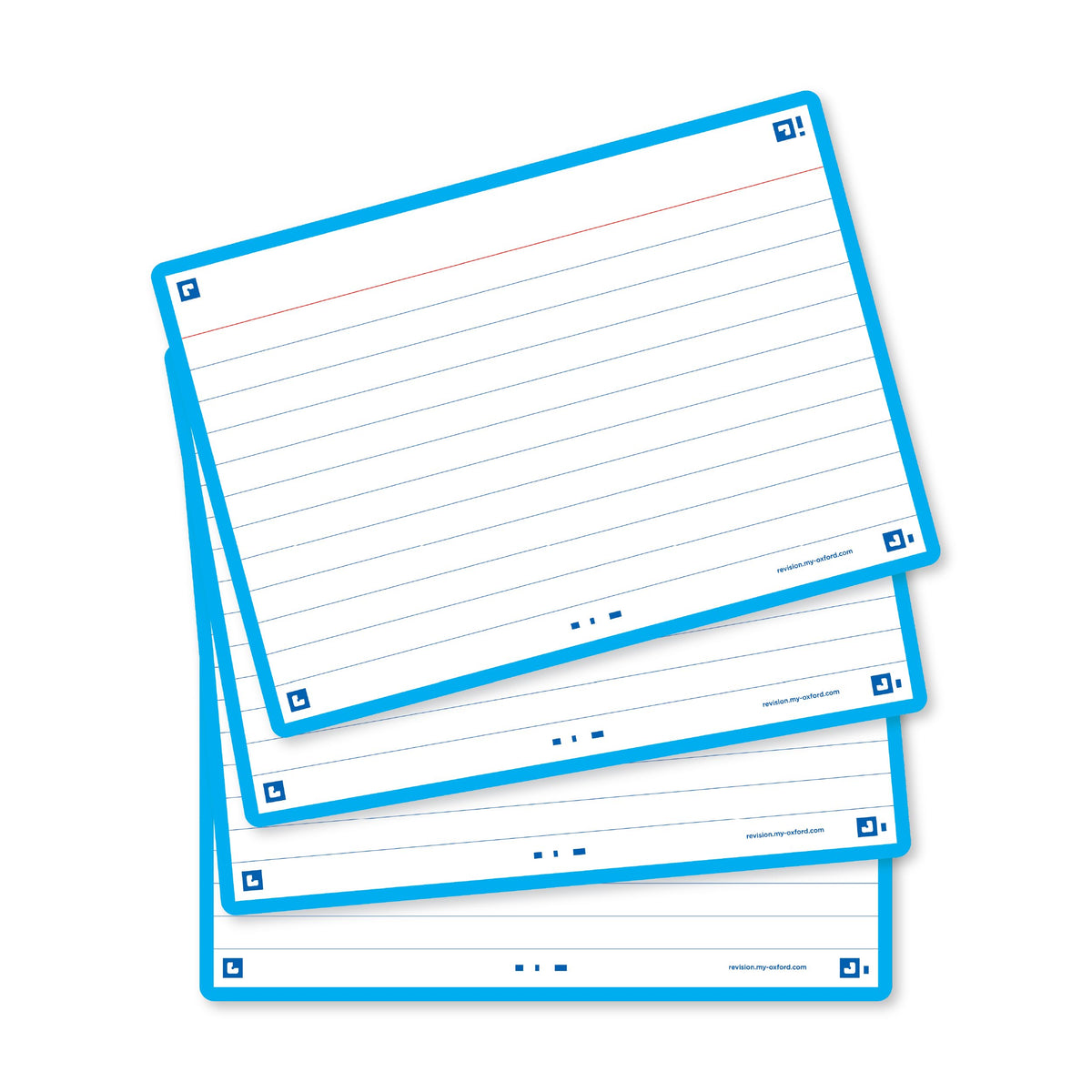 Flash Cards, Ruled with Turquoise Frame, A6, Pack of 80