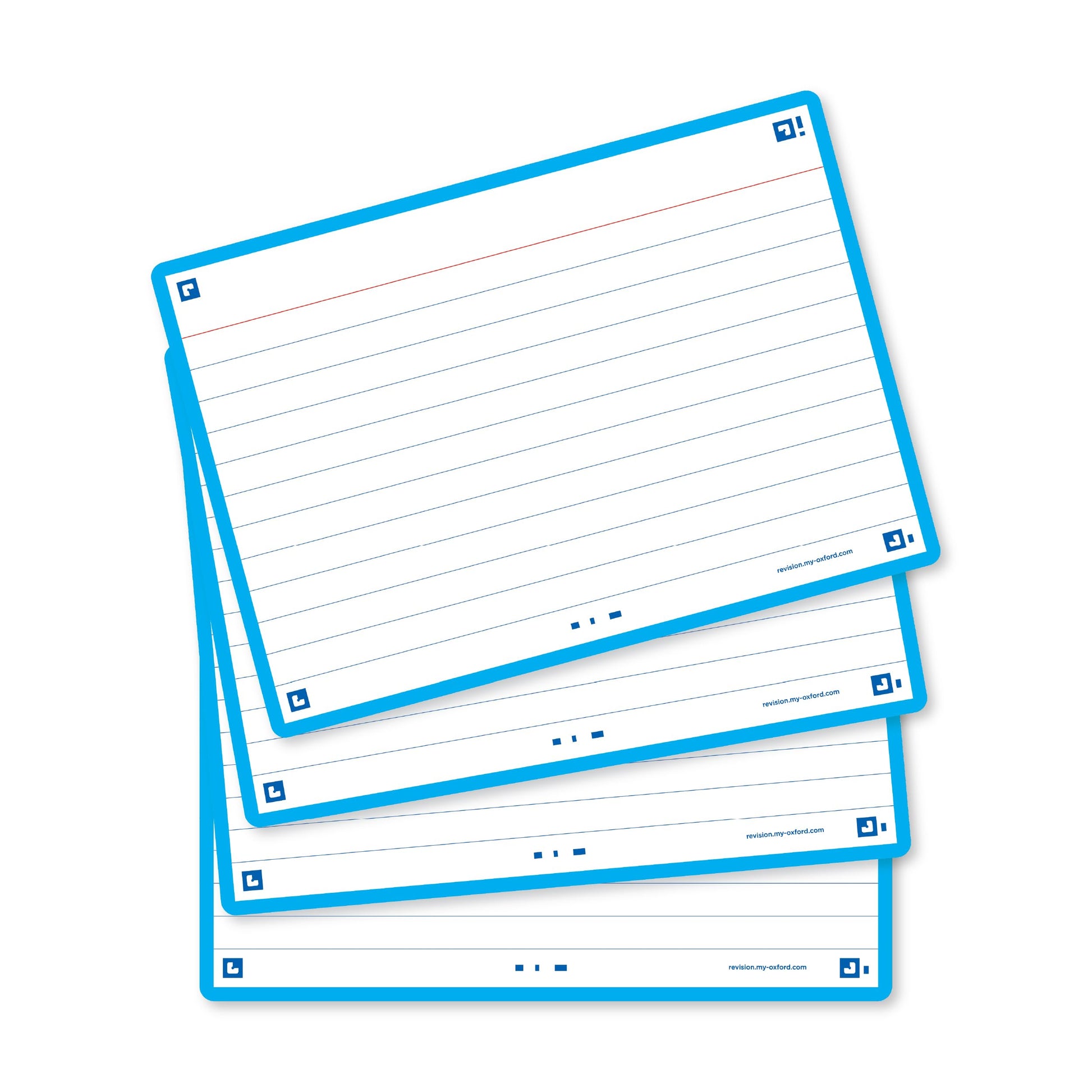 Flash Cards, Ruled with Turquoise Frame, A6, Pack of 80