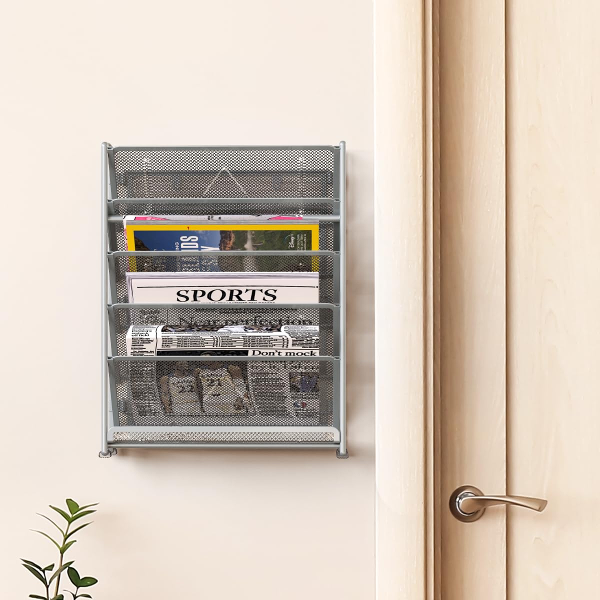 Simple Houseware 6-Tier Wall Mount Document Letter Tray Organizer, Silver