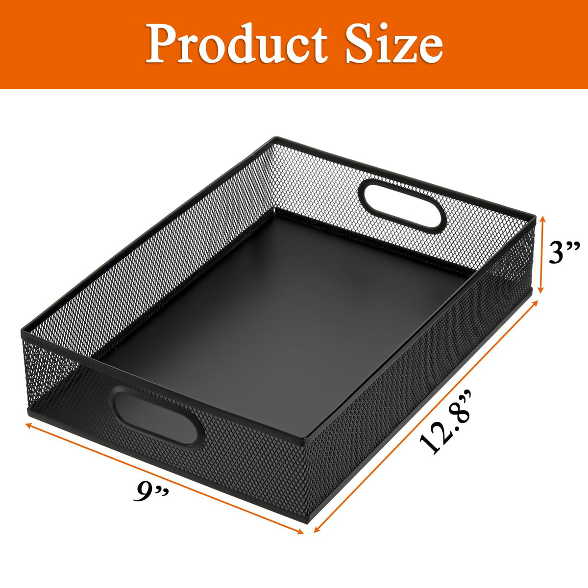 Elsjoy 2 Pack Desk Drawer Organizer Tray, Metal Mesh Desktop Storage Tray Office File Organizer
