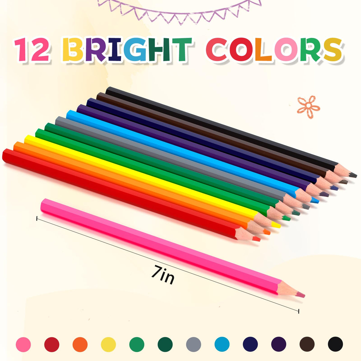 YEGEER 528 Count Colored Pencils Bulk, 12 Assorted Colors, 44 Packs Pre-sharpened Coloring Pencils