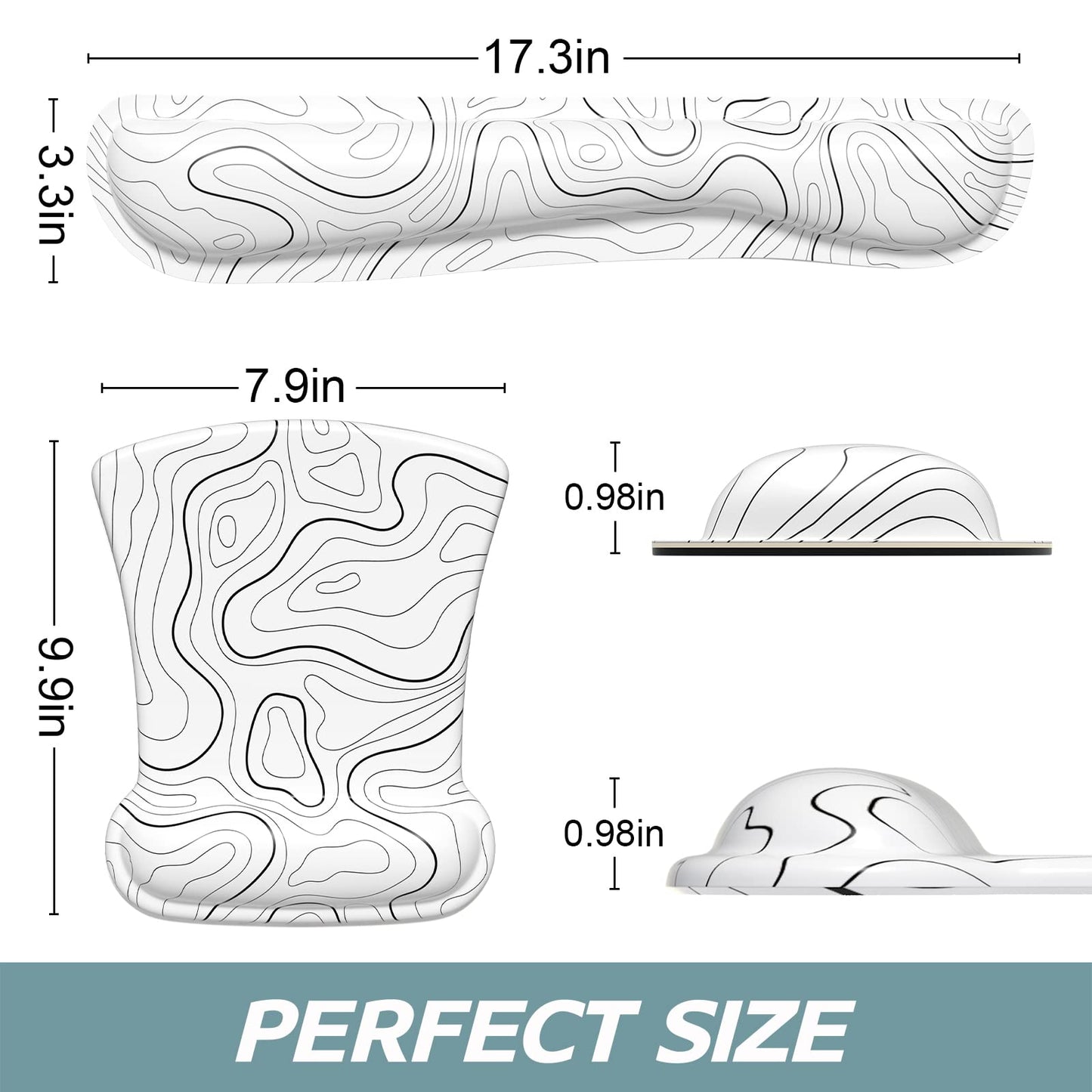ITNRSIIET Mouse Pad Wrist Support Keyboard Wrist Rest Pad Ergonomic Mousepad Non-Slip Memory Foam