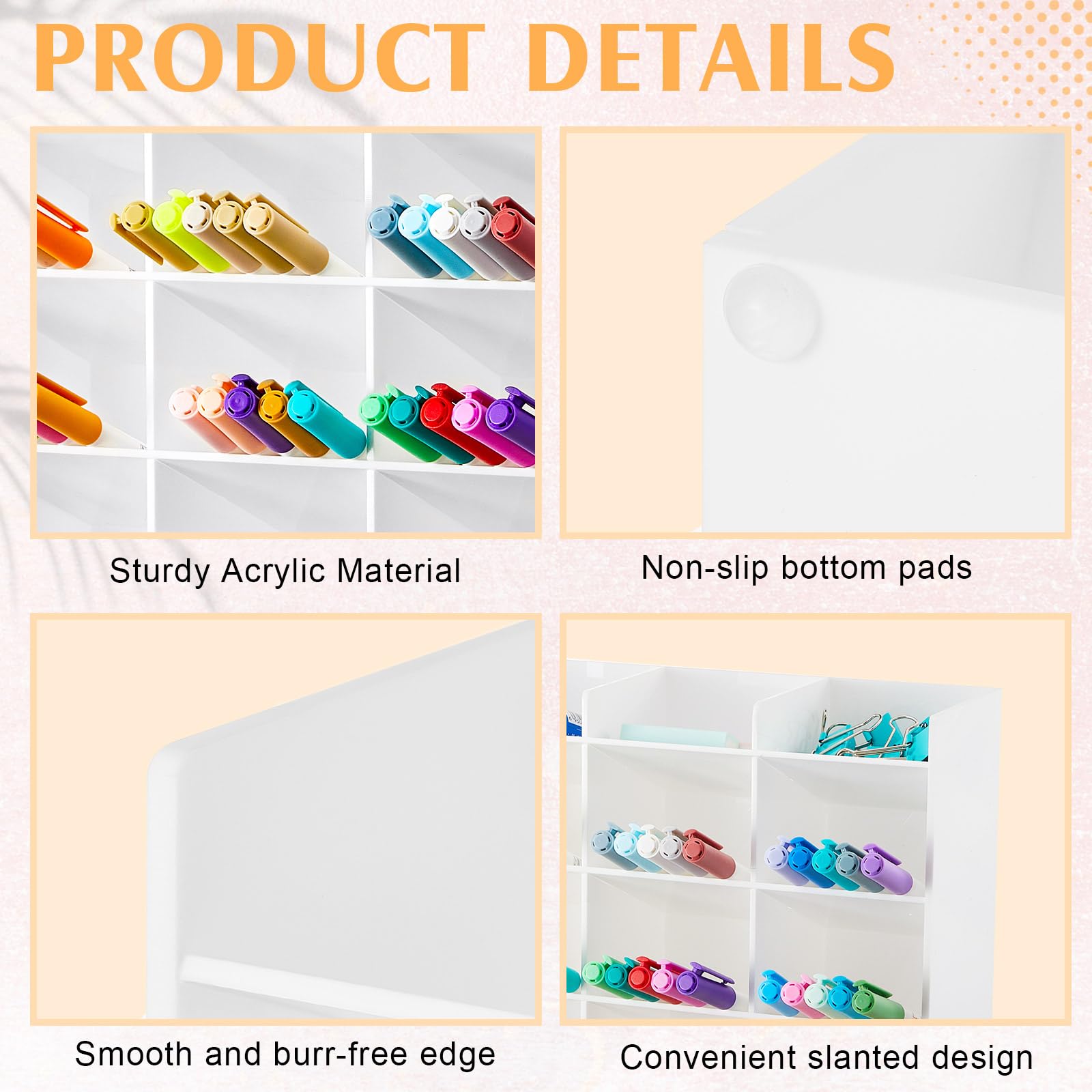 MotiMind Acrylic Pen and Marker Organizer for 200 Markers