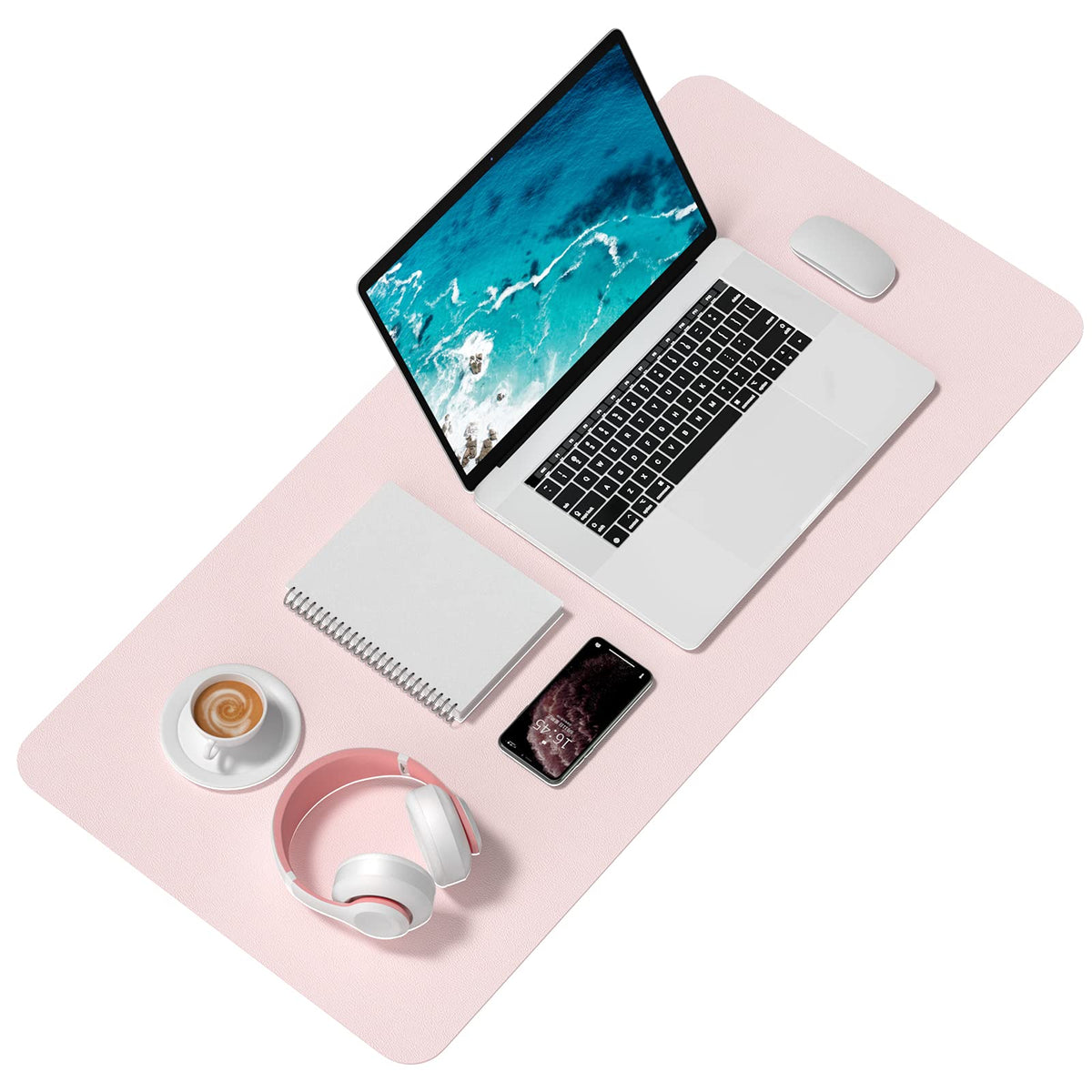 Hsurbtra Desk Pad, 35.5" x 17" PU Leather Desk Mat, XXL Extended Mouse Pad, Waterproof Desktop