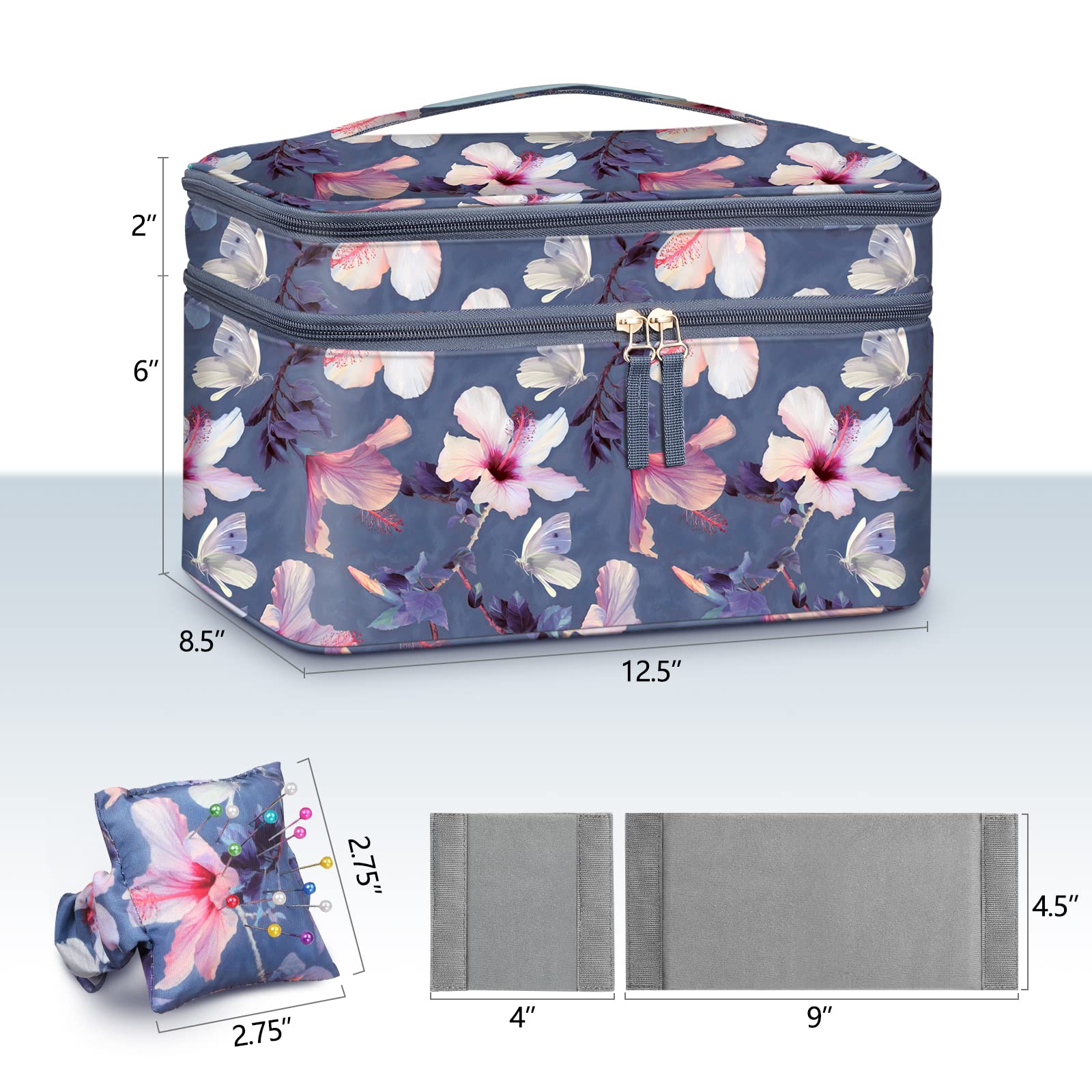 FINPAC Double-Layer Sewing Accessories Storage and Organizer Case Bag