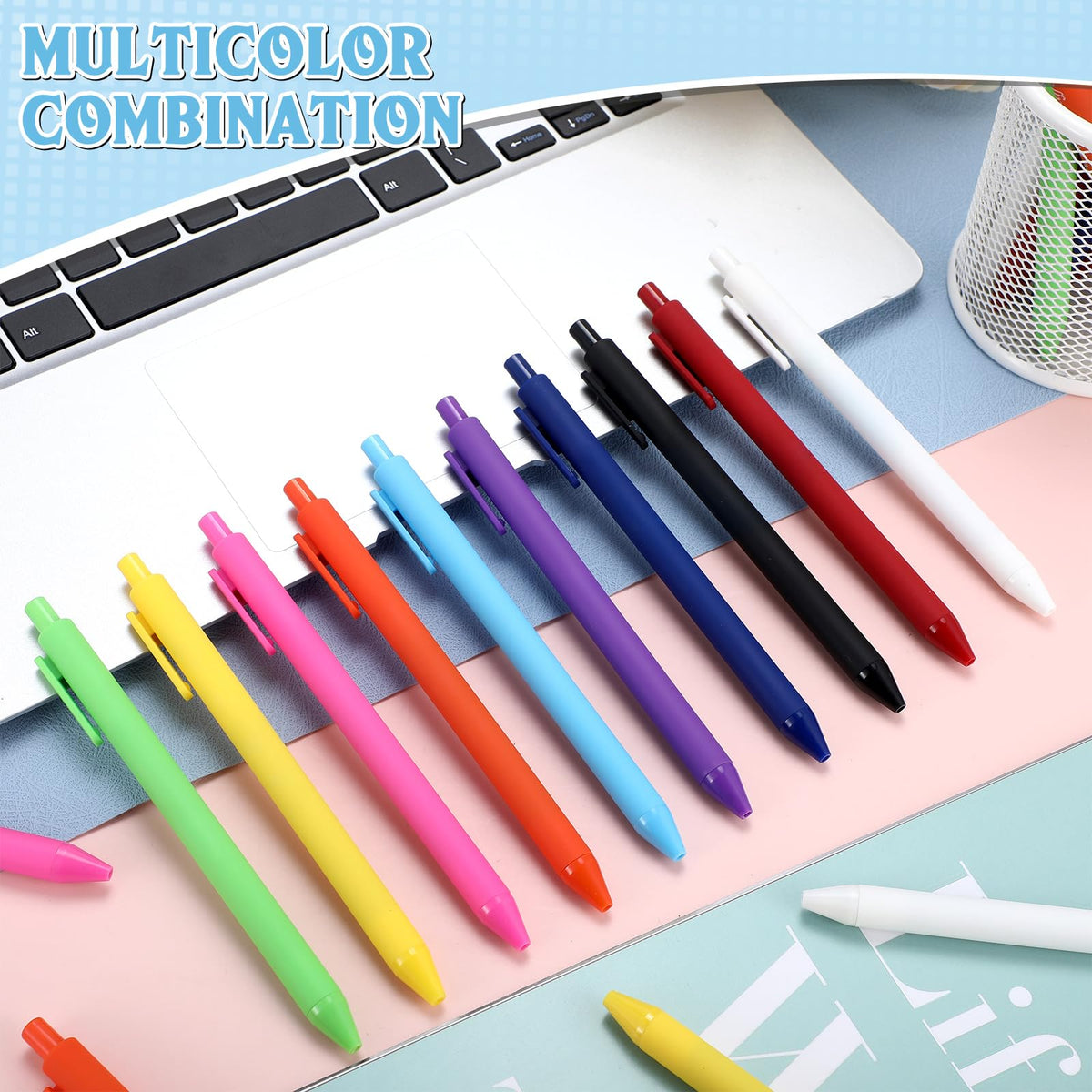 Teling 100 Pcs Inspirational Pens Bulk, Classic Colors, Blank Style