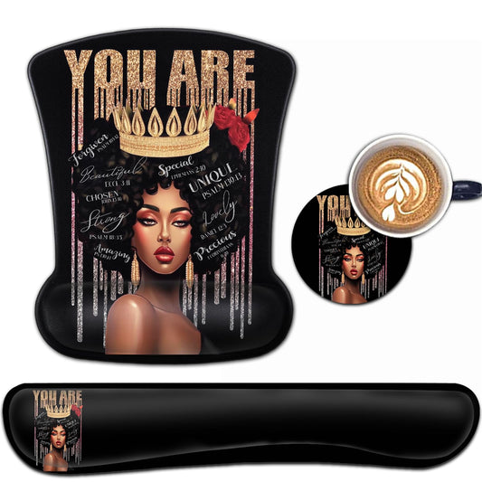 Keyboard Wrist Rest and Mouse Pad Wrist Support Set, Ergonomic Gel Mouse Pad Wrist Rest with