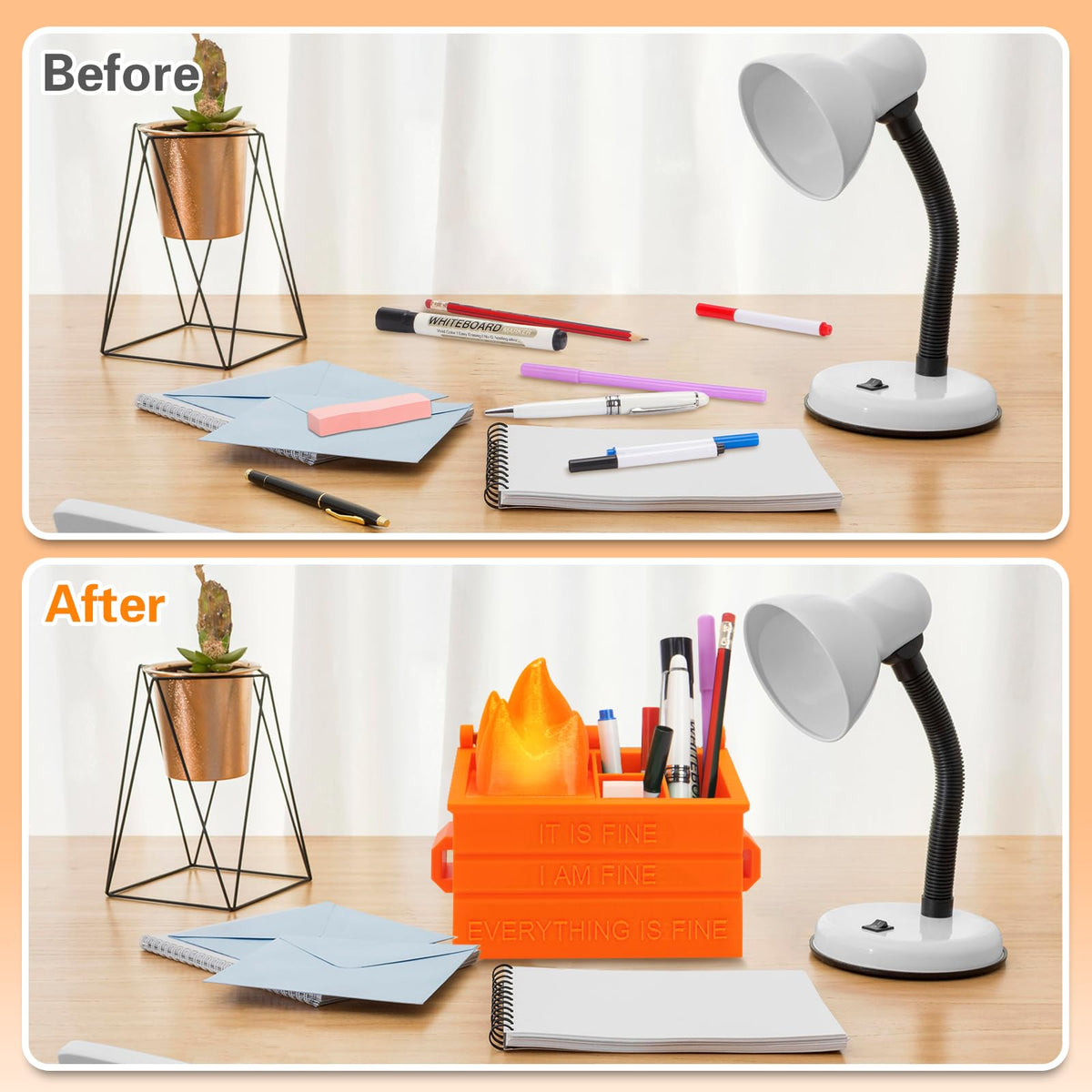 Dalycro Dumpster Fire Pencil Holder Fun Desk Accessories