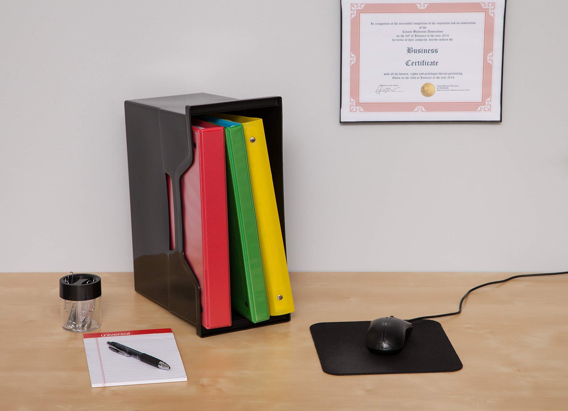 IRIS USA 6-Pack Medium Desktop File Box with Open Lid, Black